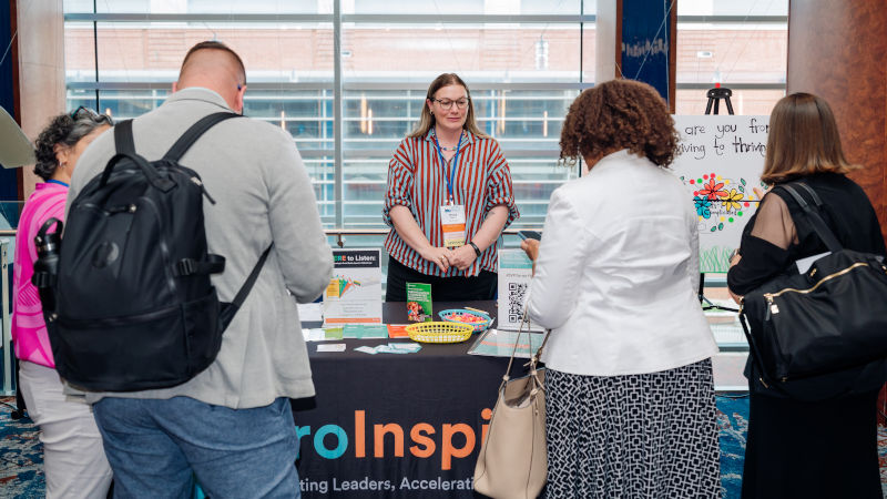 A sponsored table provides a good way to present information and interact with attendees.